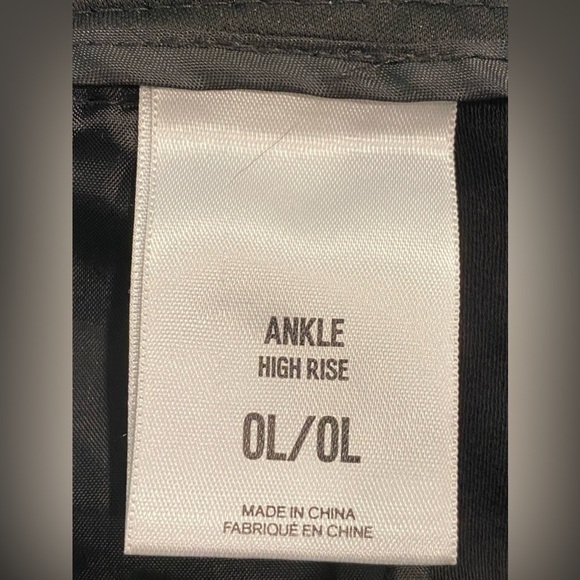 Black Express Paperbag High Rise Slim Pants Long 0 Ankle Office Business - Picture 3 of 8